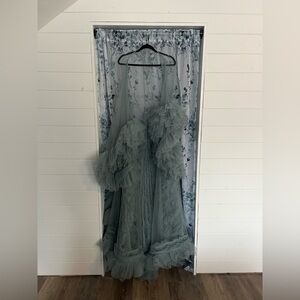 Elegant Ruffled Maternity Gown